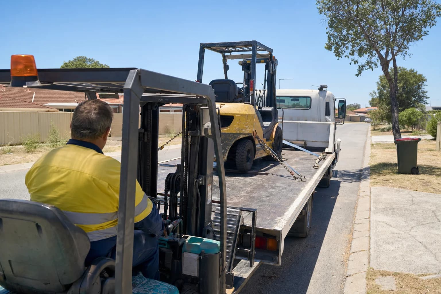 Quokka Towing hotshot transport forklift in Perth