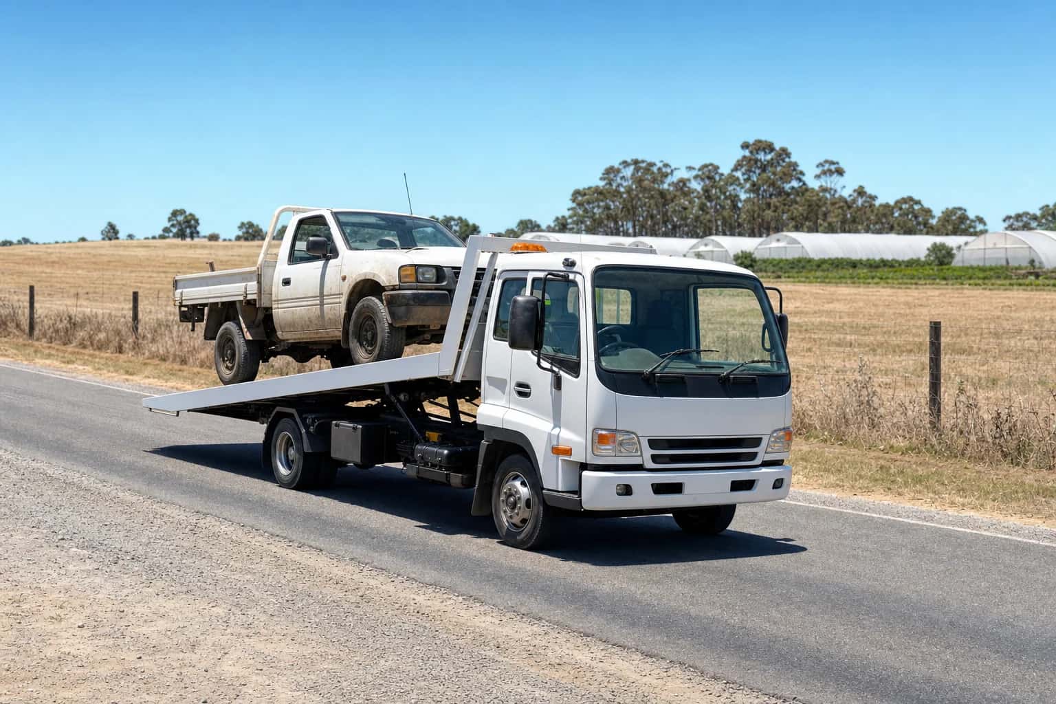 Quokka Towing tilt tray tow truck on a job in Wanneroo, Western Australia